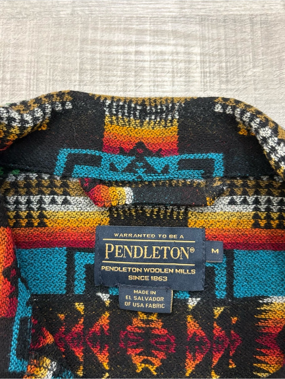 Pendleton Wool Shirt Jacket Chief Joseph Mens M Buffalo Nickel Buttons Aztec - Picture 8 of 16